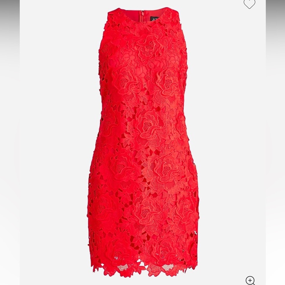 NWT J. Crew Vibrant Red Lace Dress